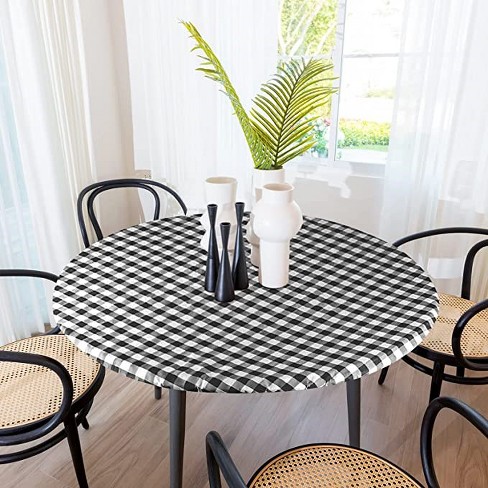 Round Tablecloth fitted With Elastic Vinyl With Flannel Back