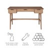 Ryker Rattan Mid-Century Modern Desk Natural - Linon: Vanity Workspace with Storage - image 2 of 4