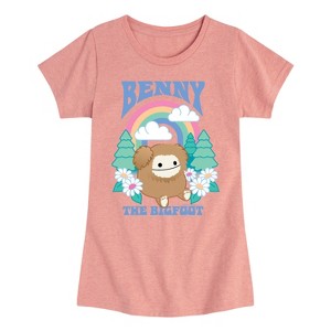 Girls' - Squishmallows - Benny The Bigfoot Fitted Short Sleeve Graphic T-Shirt - 1 of 4