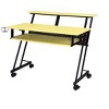 Vynxaria Music Recording Studio Desk - Yellow & Black Finish, Fits 61-Key Keyboard/43" TV, Caster Wheels, 47"Lx18"D Desktop - 2 of 4