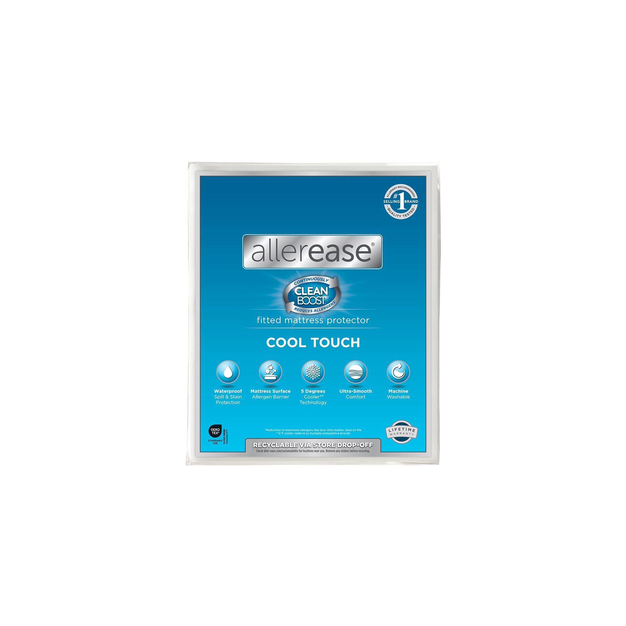 Allerease King Clean Boost Cool Touch Waterproof Machine Washable Fitted Mattress Protector