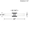Possini Euro Design Exeter Modern Wall Light Black Hardwire 24" Light Bar LED Fixture White Glass Shade for Bedroom Bathroom Vanity Living Room House - 4 of 4