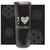 Elanze Designs I Heart Pickleball Steel Lime 20 ounce Stainless Steel Travel Tumbler - 2 of 4