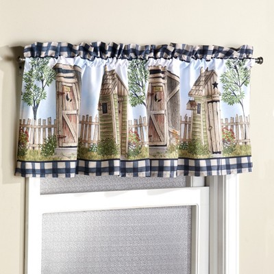 Lakeside Farmhouse Accent Outhouse Theme Window Valance with Rod Pocket