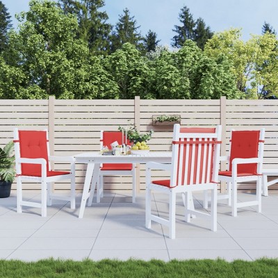 vidaXL Garden Lowback Chair Cushions 4 pcs Red 39.4 in.x19.7 in.x1.2 in. Oxford Fabric