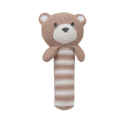 Living Textiles Baby Huggable Knit Rattle - Brody Bear