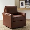 Rosa 29 Wide Genuine Leather 360 Swivel Armchair with Nailhead Trims ART OF LIVING DESIGNS - 3 of 4