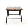 Okak 35.5" Outdoor Dining Table Side Tables with Acacia Wood Frame Portable Patio End Table Outdoor&Indoor for Garden Balcony Yard Pool, Black - 4 of 4