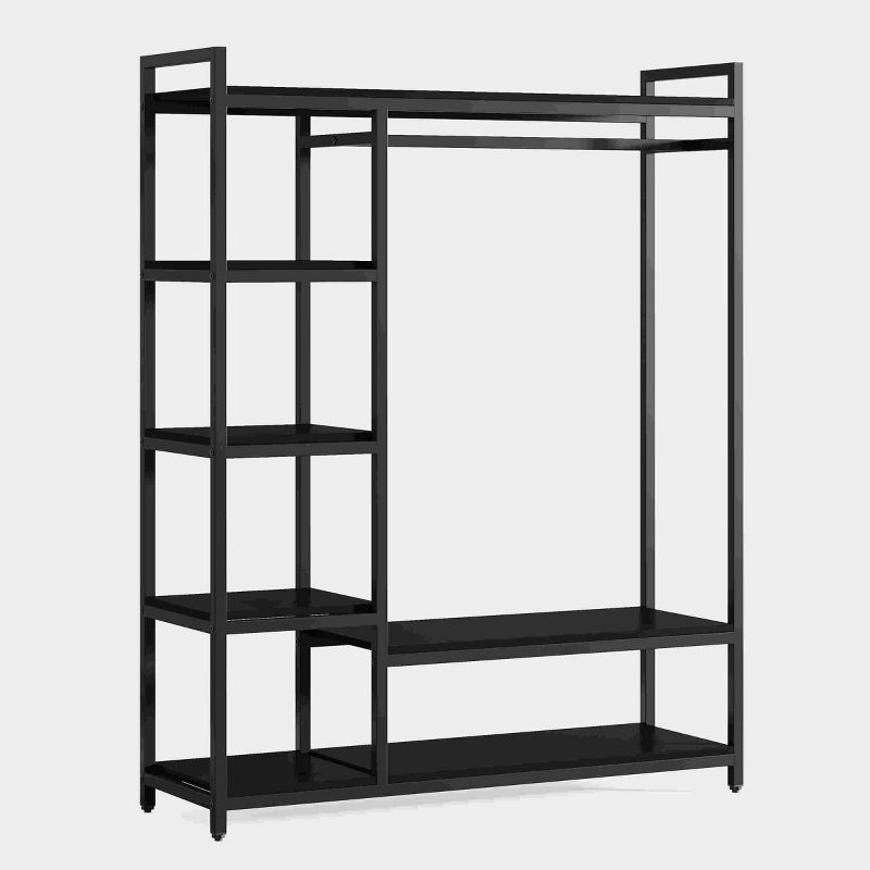 Tribesigns Freestanding Closet Organizer with 6 Storage Shelves and Hanging Bar, Large Standing Clothes Garment Rack, 1 of 9