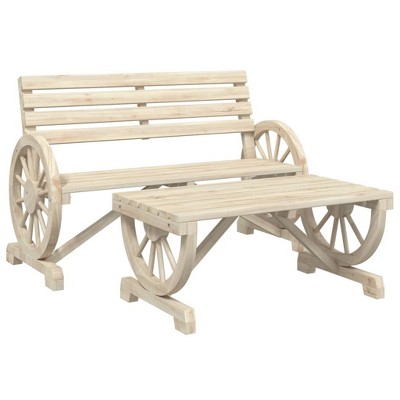 vidaXL Garden Lounge Set natural wood Solid fir wood Medium Durable