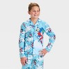 Boys' Sonic the Hedgehog 2pc Coat Pajama Set - Aqua Blue - 3 of 4