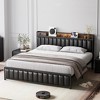 coucheta Bed Frame with Storage Headboard, Upholstered Platform Bed with USB Ports & Outlets, Noise Free, No Box Spring Needed - 4 of 4