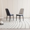 Vynxaria Set of 2 White and Blue Dining Chairs with Black Metal Legs - 4 of 4