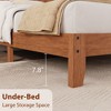 Wooden Queen Size Bed Frame with Headboard, Queen Platform Bed with Wooden Slat Support No Box Spring Needed, Brown Mattress Foundation Easy Assemble - 4 of 4