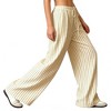 Women's High Waisted Wide Leg Pants, Lightweight Striped Palazzo Trousers with Drawstrin - 2 of 4
