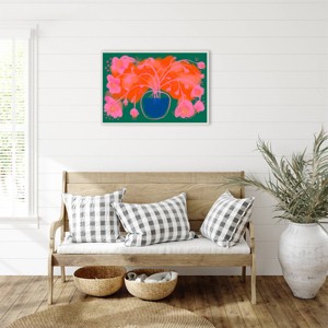 Amanti Art 33"x23" Pink Flower Bouquet by Treechild Framed Canvas Wall Art Print - 1 of 4