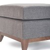 Maxwell Ottoman Gray - Finch: Modern Upholstered Footstool, 22"x24" Wood Frame, 500lb Capacity - 3 of 4