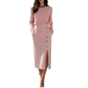 chinese dress ladies Bella Long Sleeve Verticated Midi Dress – STEVEN WICK