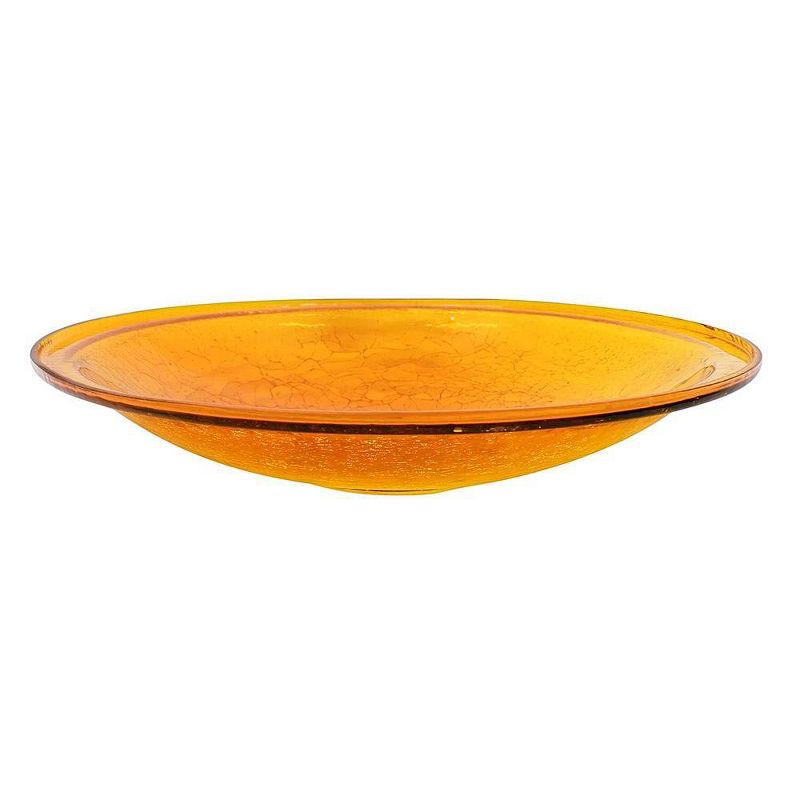2.5" Reflective Crackle Glass Birdbath Bowl - Alcha Designs, 1 of 8