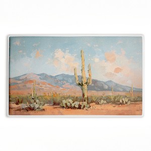 Stupell Industries Pink Desert Cactus Landscape Printed Plush Bath Mat And Bath Rug, Design By Nina Blue, 18"X30" - 1 of 4