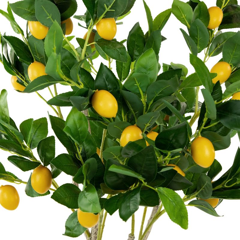 Northlight 45" Potted Green and Yellow Artificial Lemon Tree In a Black Pot, 2 of 5