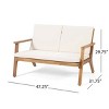 4-Piece All-Weather Wood Patio Conversation Set with Cushions, Outdoor Seating Furniture for Deck, Porch or Backyard - The Pop Home - 3 of 4