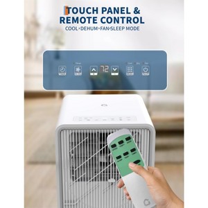 12,000 BTU Portable Air Conditioner 3-in-1 Drainage-Free AC for Bedrooms (190-250 Sq.Ft), Dehumidifier, Fan, Sleep Mode, 24-Hour Timer - 1 of 4