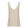 Women's Waffle Knit Tank Top with Lace Straps V-Neck Sleeveless Casual T-Shirt Solid Color Lace-Trimmed Vest Top - 2 of 4