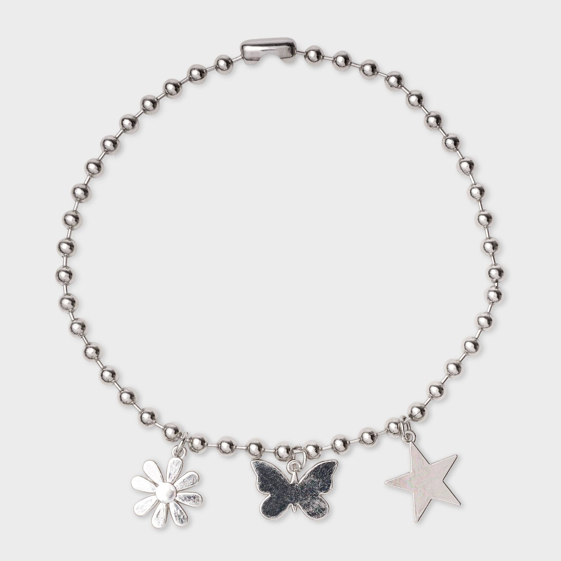 Women's dELiA*s Butterfly Graphic Choker Necklace - Silver
