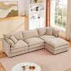 KWPZQEB 102" Modular Sectional Sofa, L Shaped Couch Set with Movable Ottoman, Chenille 3-Seater Cloud Couch with Throw Pillows for Living Room - 4 of 4