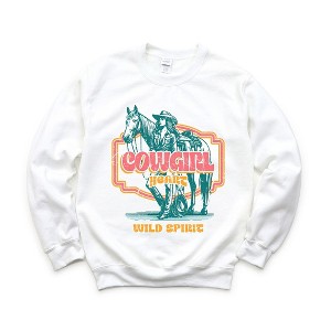 Simply Sage Market Women's Graphic Sweatshirt Wild Spirit Distressed - 1 of 4