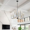 Dewdrop Modern 12-Light Candle Chandelier, Black and Gold Linear Pendant Light Fixture for Dining Room or Foyer - 4 of 4