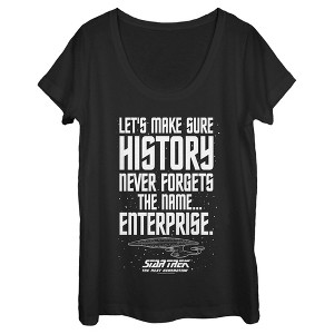 Women's Star Trek: The Next Generation Let's Make Sure History Never Forgets The USS Enterprise Scoop Neck - 1 of 4