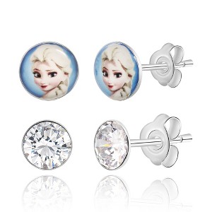 Disney Frozen Elsa Stud and Clear Crystal Stud Earrings Set - 2 Pairs - 1 of 4