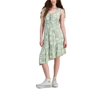 Hippie Rose Womens Floral Midi Dress, Green, Small - 1 of 1