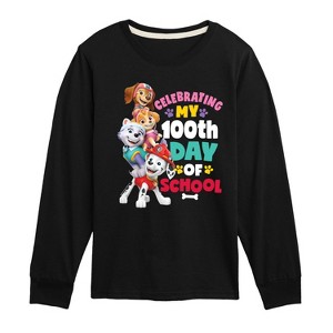 Boys' - Paw Patrol - Celebrating 100Th Day Of School Long Sleeve Graphic T-Shirt - 1 of 4