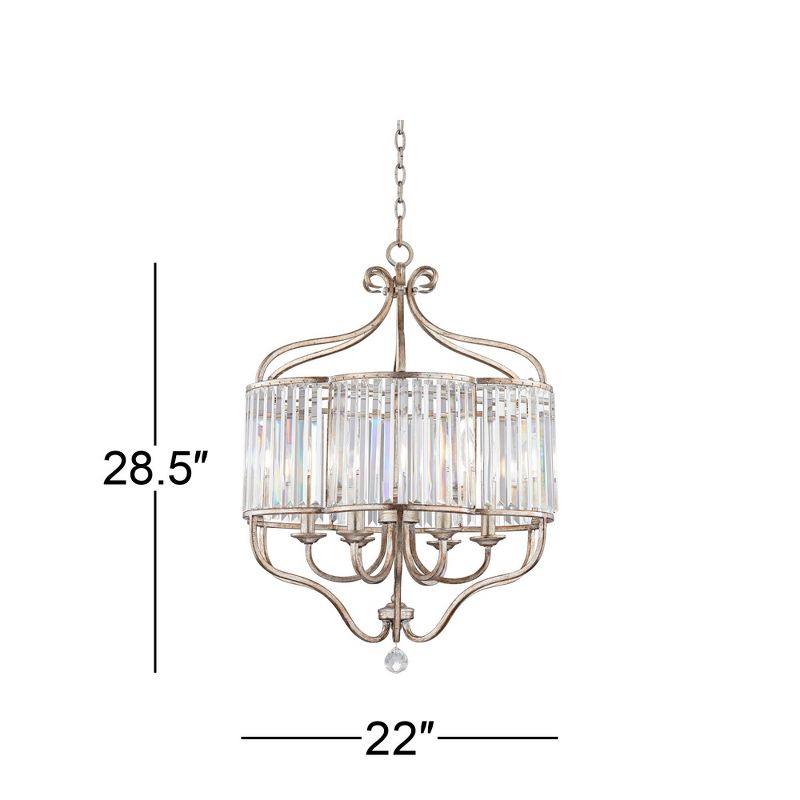 Vienna Full Spectrum Stella Antique Soft Silver Chandelier 22" Wide French Crystal Glass 6-Light Fixture for Dining Room House Foyer Kitchen Island, 4 of 10