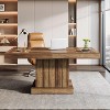 Tribesigns 63-Inch Executive Desk, Farmhouse Wooden Computer Writing Conference Table with Heavy Duty Pedestal - 4 of 4