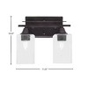 Toltec Lighting Uptowne 2 - Light Vanity in  Dark Granite with 4" Square Clear Bubble Shade - 2 of 2