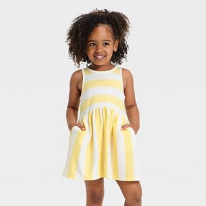 Baby Girls' Striped Knit Dress - Cat & Jack Yellow 12M