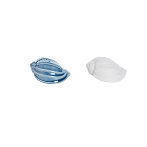 Beachcombers Blue & Bisque Shell Salt Pepper Set - 1 of 2