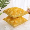 PiccoCasa Decorative Square 3D Satin Rose Flower Throw Pillow Cover 2 Pcs - 3 of 4