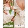 EXLURA Women's 2025 Summer Short Puff Sleeve Casual Short Mini Dresses Tie Back Square Neck A-Line Sundress - 3 of 4