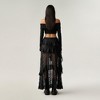 Anna-Kaci Women's Asymmetrical Lace Maxi Skirt with Ruffled Layers and High Slit - 3 of 4
