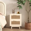 SEVOBAL Nightstands, Rattan Decor Nightstand with Two Drawers and Wood Finish for Bedroom and Living Room, Antique Natural,Rattan, 17.7"*15"*23.2" - 4 of 4