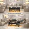 Besiost Dual Lift Top Coffee Table with Charging Station, Center Table with LED Lights - 3 of 4