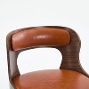 SEYNAR PU Leather 360 Degree Swivel Open Back Bar Stools Wood Legs Set of 4 - 4 of 4