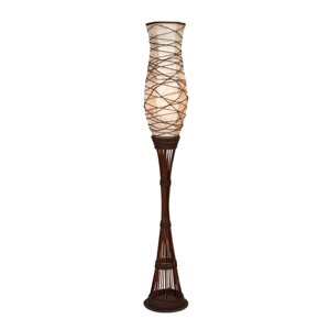 Traditional Bamboo Floor Lamp Brown - Olivia & May - 1 of 4