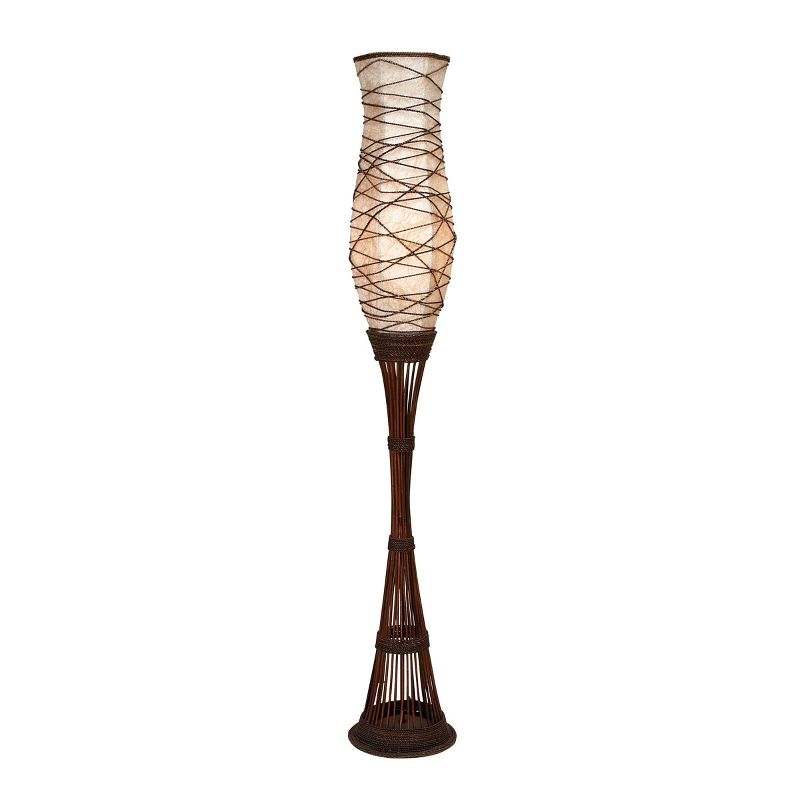 Traditional Bamboo Floor Lamp Brown - Olivia &#38; May, 1 of 8