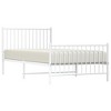 vidaXL Metal Bed Frame with Headboard and Footboard White 39.4 in.x78.7 in. - 3 of 4